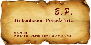 Birkenheuer Pompónia névjegykártya